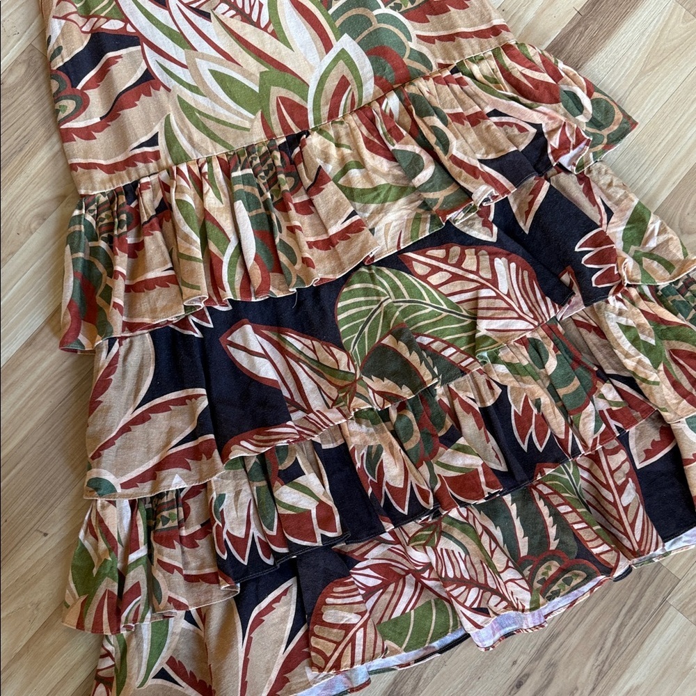 Zara Multicolor Strapless Ruffle Dress - Picture 3 of 7